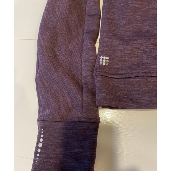 Title Nine Crash Polartec Bomber Jacket Sz L Purple Pockets Thumbholes Athletic - Picture 13 of 15